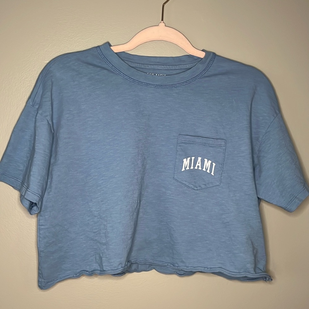 AE Miami Blue Crop Top